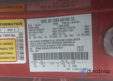 2023 Ford Bronco Sport Big Bend from USA, damaged, VIN 3FMCR9B6XPRD43929